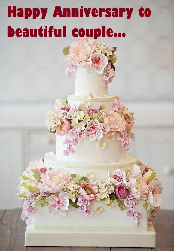 Marriage Anniversary Beautiful Cake Wishes Sayings