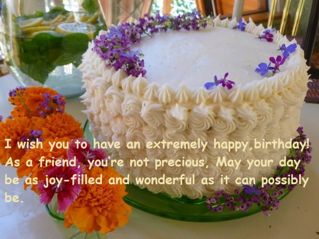 Birthday Cake Wishes With Flowers