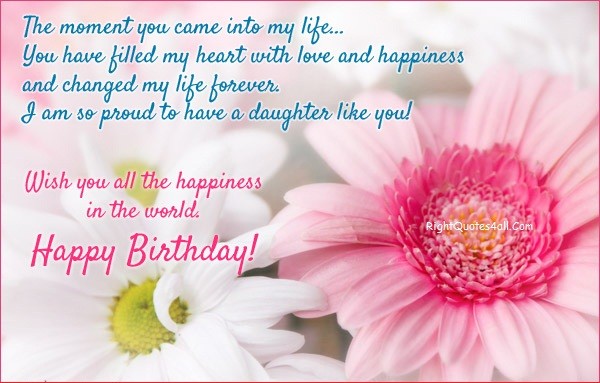 BIRTHDAY WISHES FOR DAUGHTERS